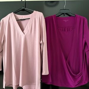 2 DESIGNER NAME TOPS SIZE L